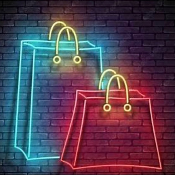 Handbags - Neon Shopping Bag Wall Art